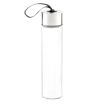 Bouteille d&#39;eau potable en verre borosilicaté de gros avec design